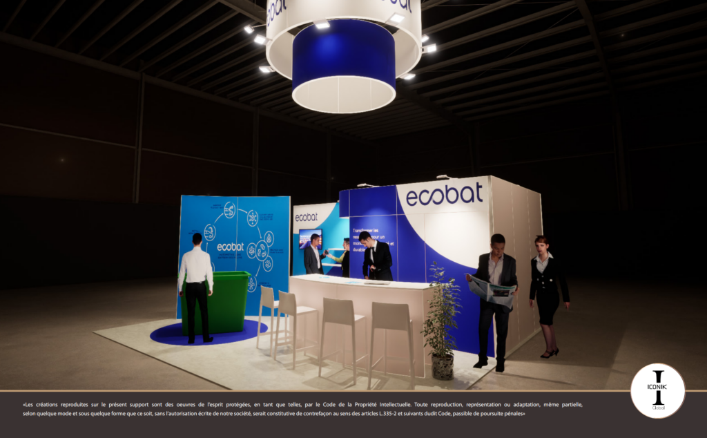 Les standistes Iconik Global à conçu le stand Ecobat pour le salon Pollutec 2023-4