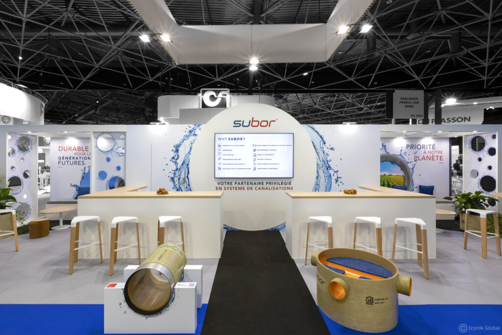 Stand modulaire Subor réalisé lors du salon Pollutec 2023