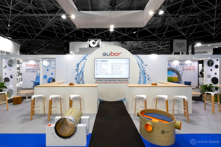 Stand modulaire Subor réalisé lors du salon Pollutec 2023