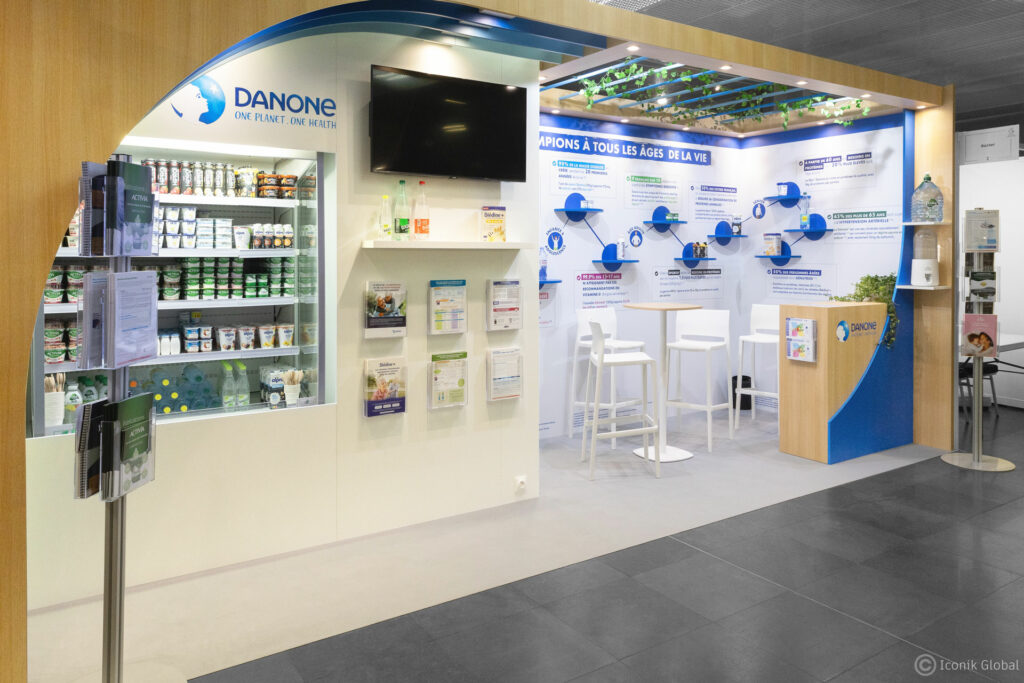 Stand Danone 2023 pour le salon AFDN de Tours (Association Française des Diététiciens Nutritionnistes)