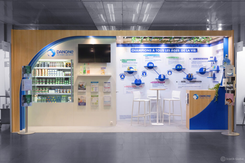 Stand Danone 2023 pour le salon AFDN de Tours (Association Française des Diététiciens Nutritionnistes)