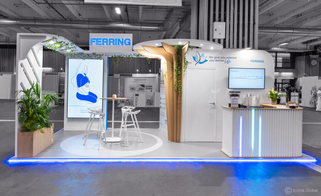 Stand menuisé Ferring réalisé pour le salon FIGO 2023 à Tours