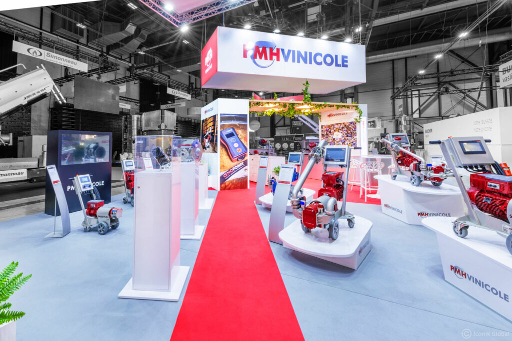 Stand hybride PMH Vinicole (modulaire + traditionnel) réalisé pour le salon Sitevi 2023