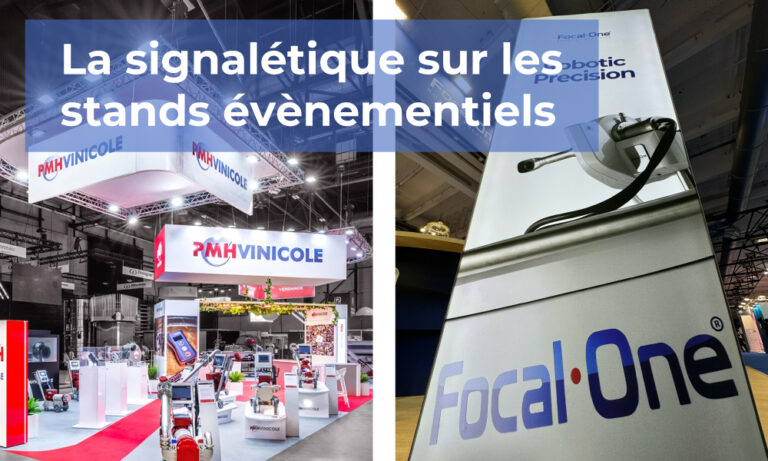 Visuel article sur la signalétique sur les stands evenementiels