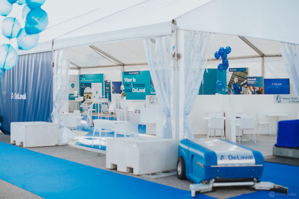 Stand extérieur type tente pour Delaval lors du Space 2024 à Rennes